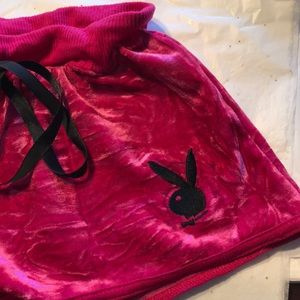 Pink velvet Playboy brand shorts
